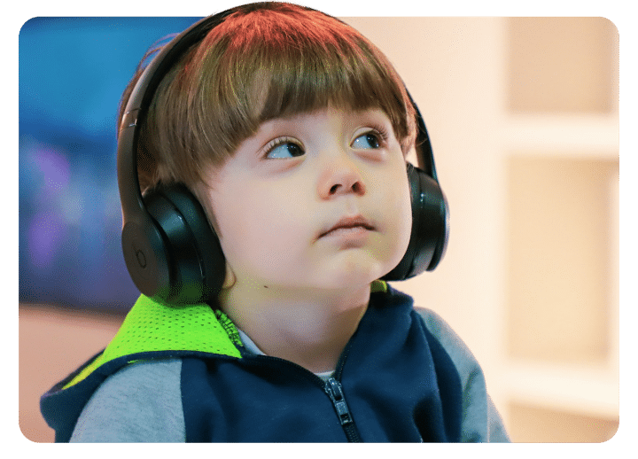 Kid listening music